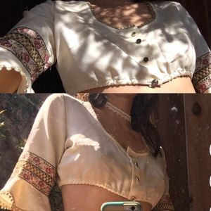 bell sleeve cropped regal blouse